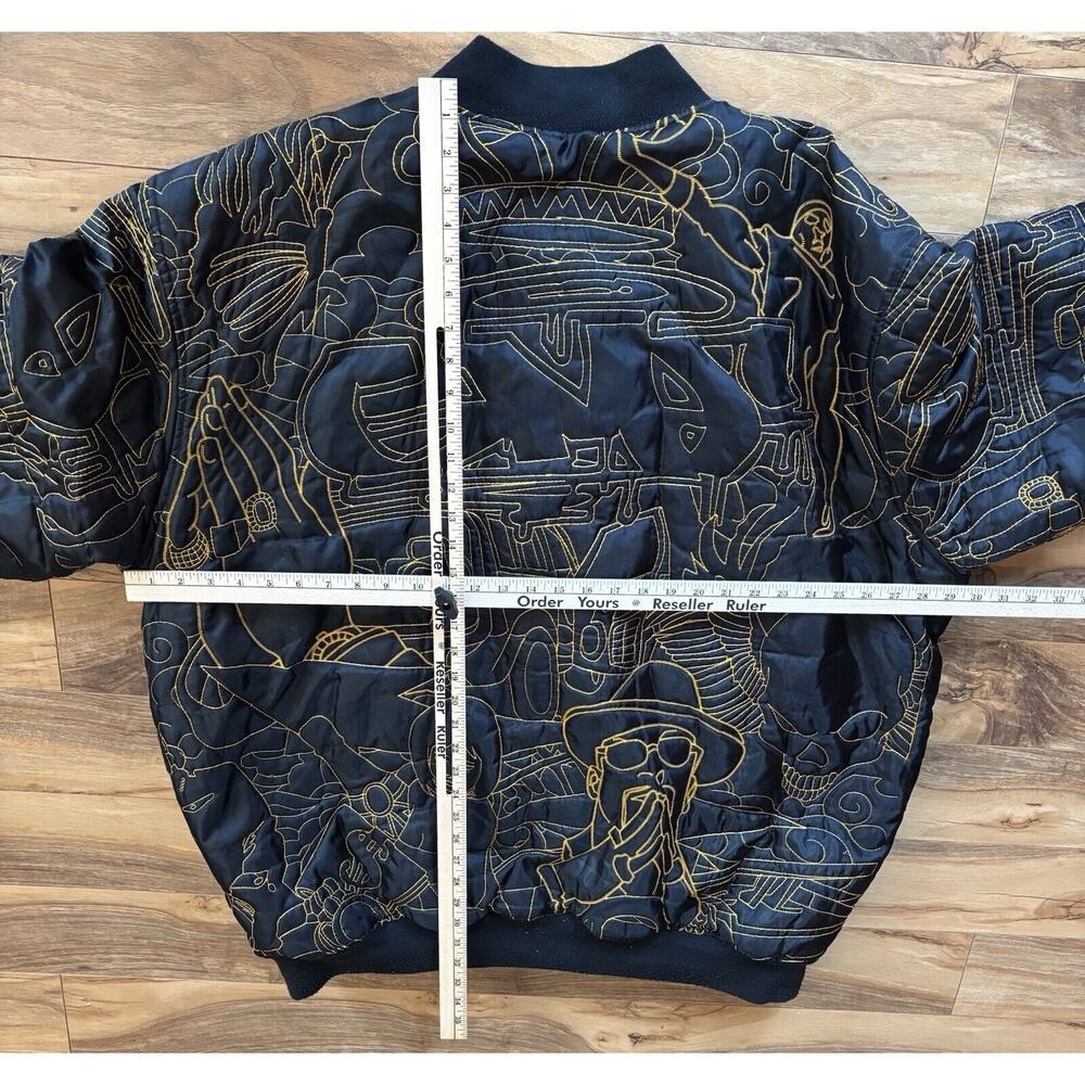 Give Me Face Mens 3X Full Zip Embroidery Jacket Boho Jazz Art Modern Eclectic - Picture 10 of 10